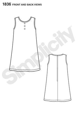 318x456 Simplicity Sew Simple Child's Dress - Simple Dress Drawing For Kids