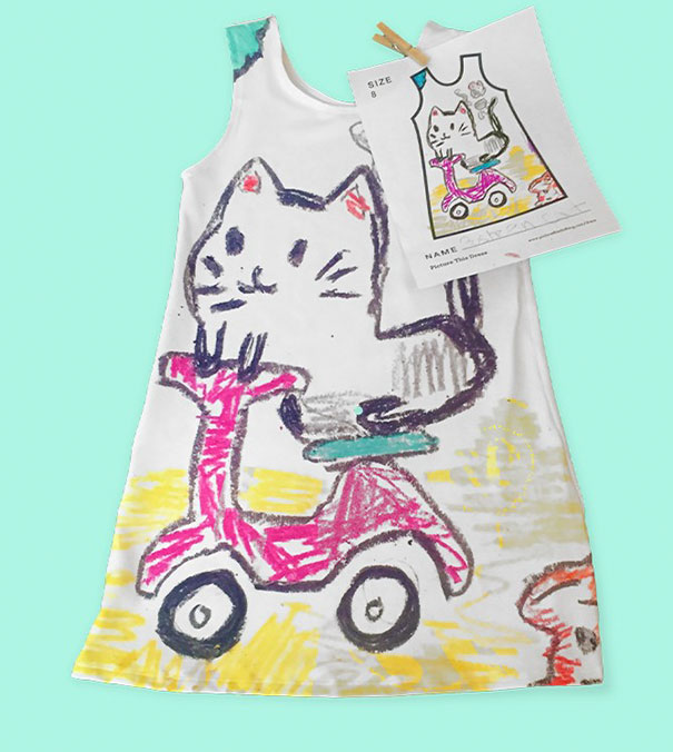 605x676 This Company Lets Kids Design Their Own Clothes Bored Panda - Simple Dress Drawing For Kids