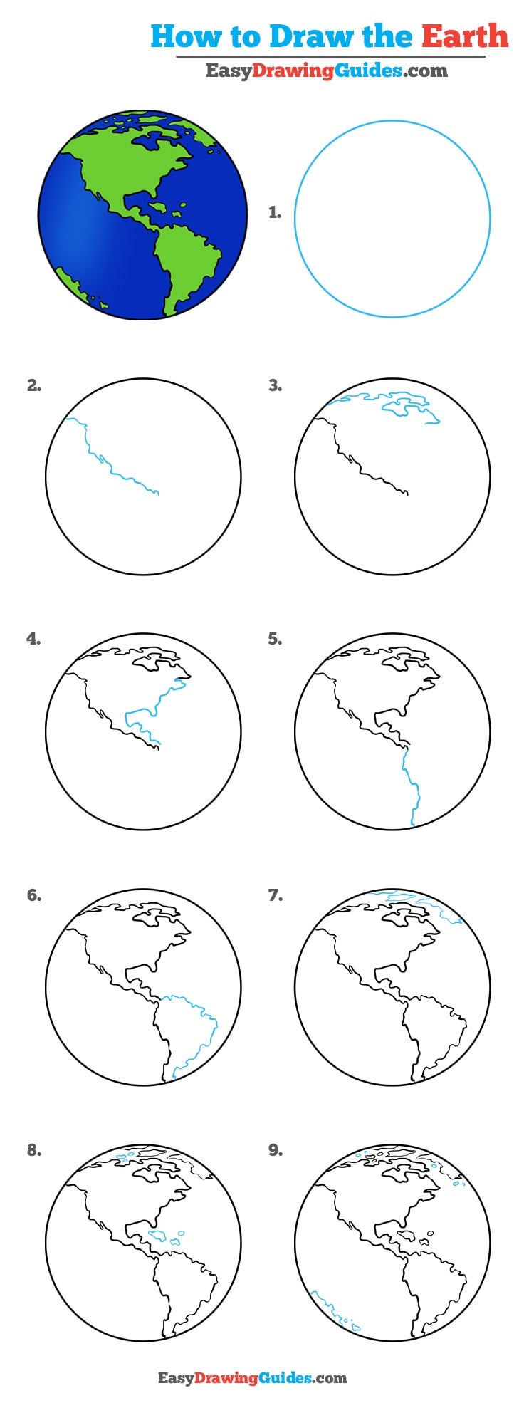 736x1977 How To Draw The Earth - Simple Earth Drawing