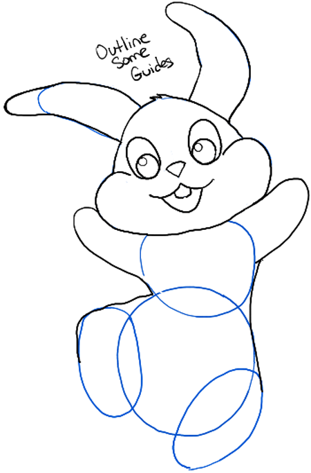 450x683 How To Draw The Easter Bunny Step - Simple Easter Bunny Drawing