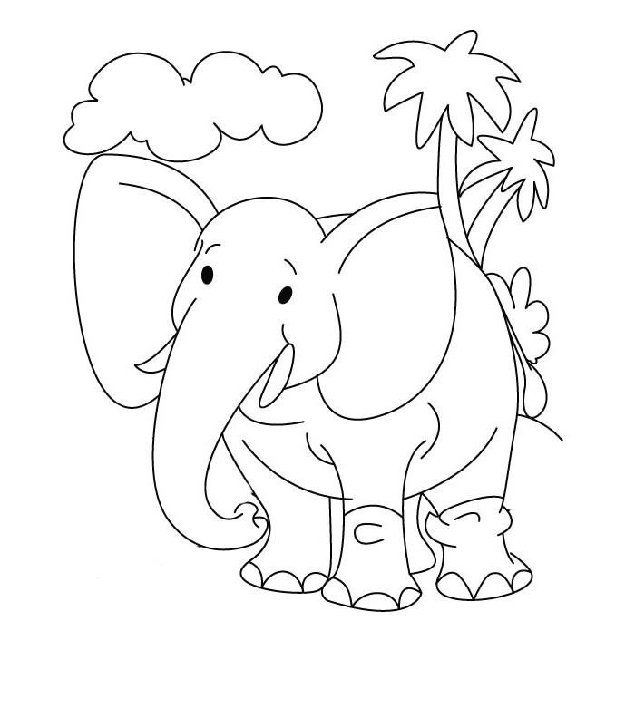700x792 Elephant Template - Simple Elephant Drawing