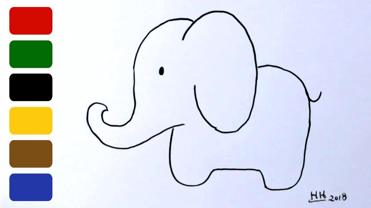 1280x720 How To Draw An Elephant - Simple Elephant Drawing