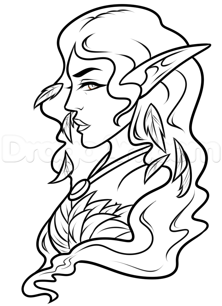 716x985 Easy Elf Drawing Lesson, Step - Simple Elf Drawing