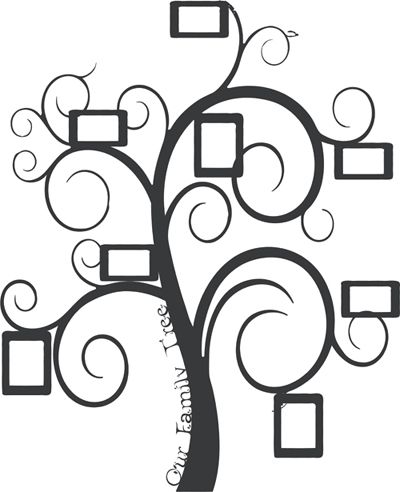400x492 Family Frame Tree Wall Decal Our Designs Pinned - Simple Family Tree Drawing