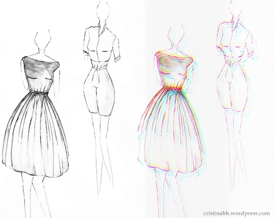 simple model dress drawing