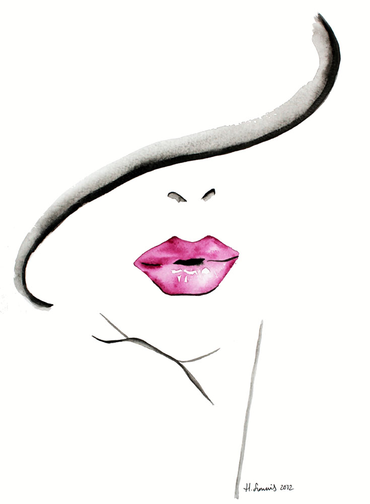 735x1000 Beauty Illustration Helen Simms - Simple Fashion Drawings