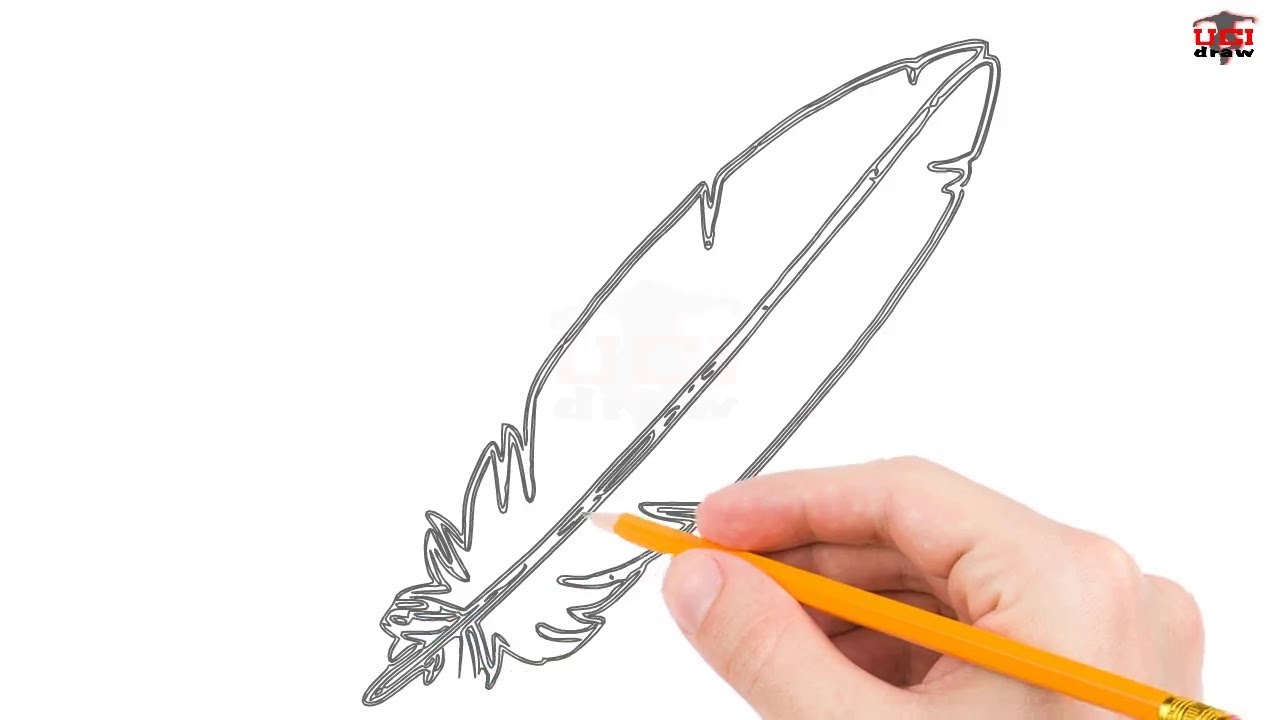 1280x720 How To Draw A Feather Step - Simple Feather Drawing