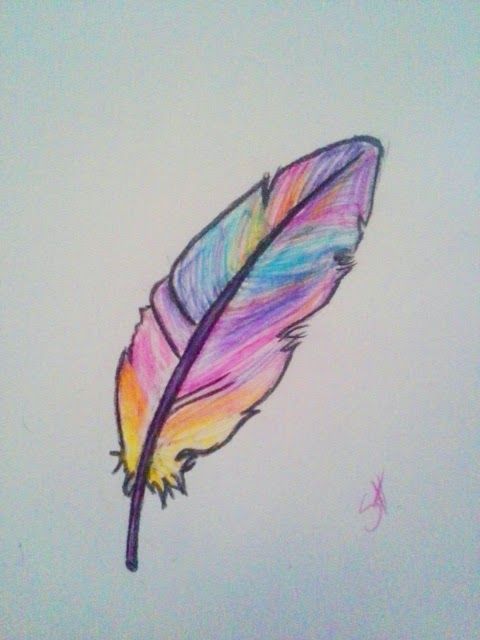 480x640 Draw A Feather Drawings Drawings, Art Inspiration Drawing - Simple Feather Drawing