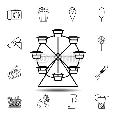 400x400 Ferris Wheel Icon Simple Outline Vector Element Of Amusement Set - Simple Ferris Wheel Drawing
