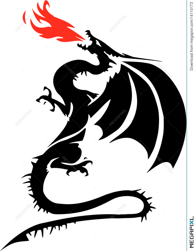 625x800 Fire Breathing Dragon Illustration - Simple Fire Breathing Dragon Drawing