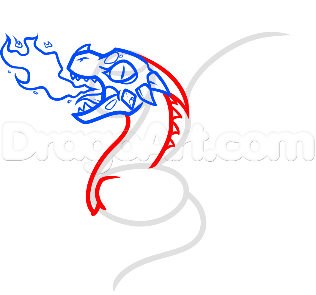 Simple Fire Breathing Dragon Drawing At Paintingvalley Com