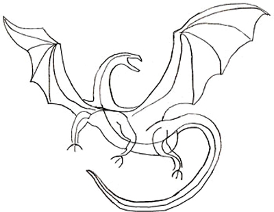 400x310 How To Draw A Dragon - Simple Fire Breathing Dragon Drawing