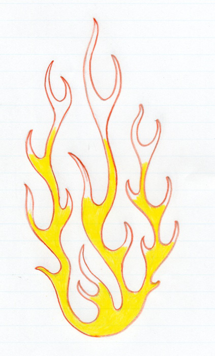 423x701 How To Draw Flames - Simple Fire Drawing