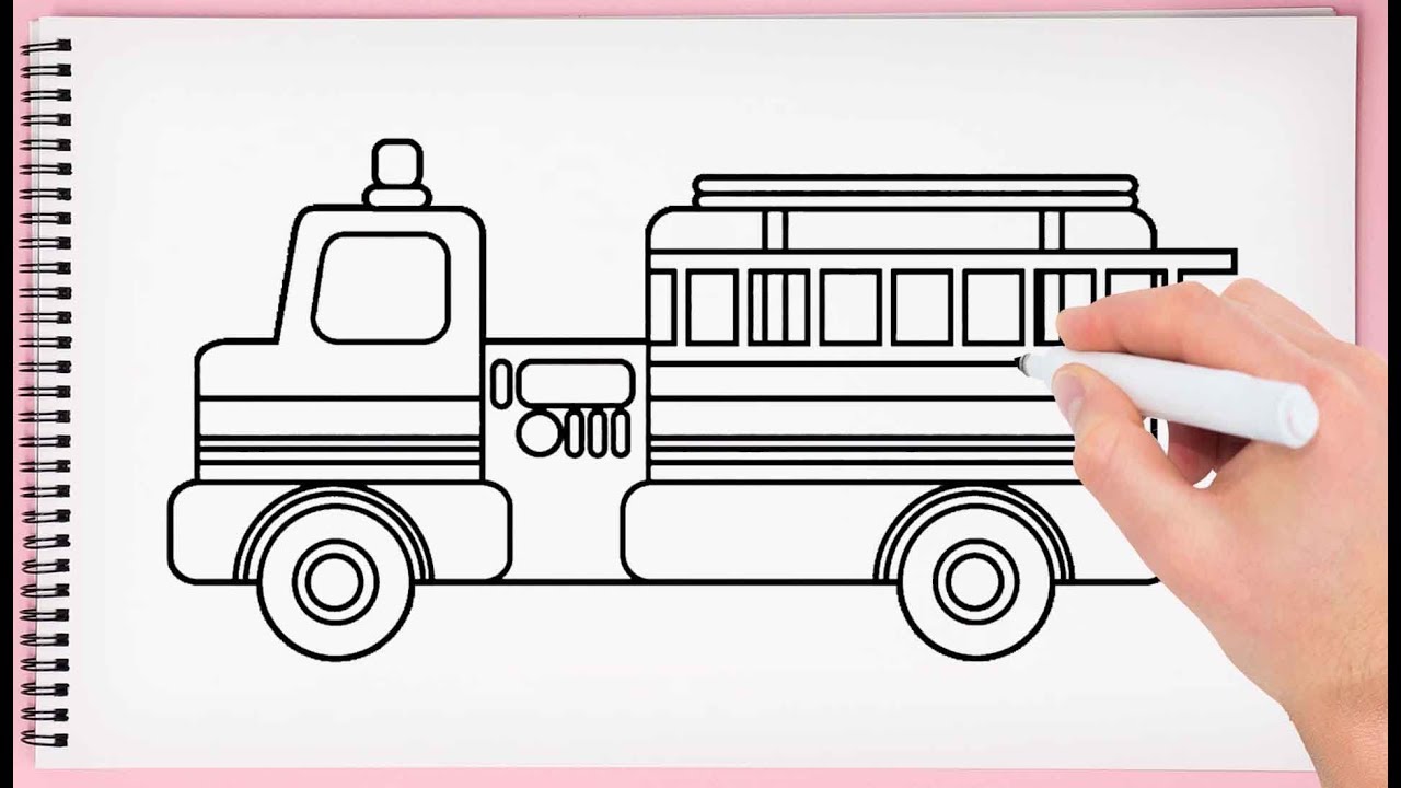 1280x720 how to draw fire truck easy learn drawing fire truck very simple - Simple Fire Drawing