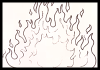 200x140 How To Draw Flames Fire With Drawing Lessons Tutorials To Make - Simple Fire Drawing