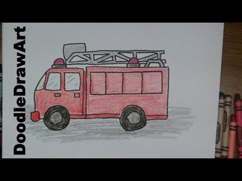 480x360 How To Draw A Firetruck! Draw This Cartoon Firetruck - Simple Fire Truck Drawing