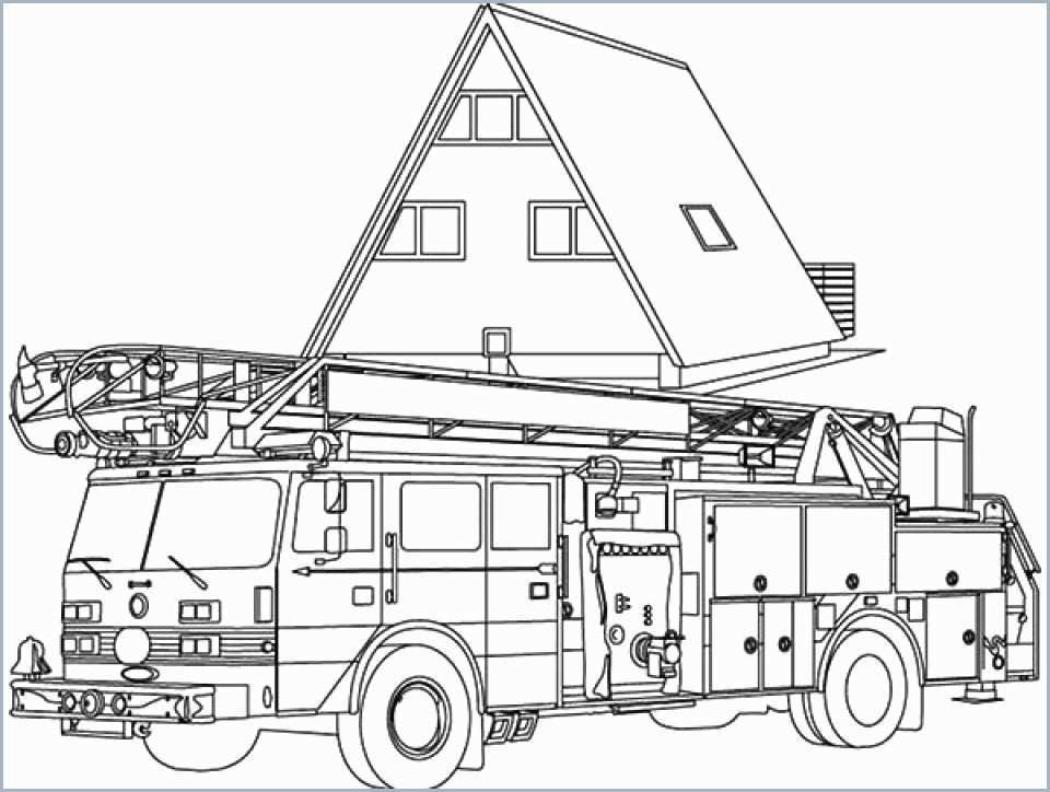 960x724 Simple Fire Truck Coloring - Simple Fire Truck Drawing