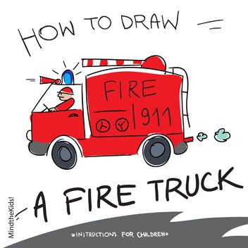352x352 How To Draw A Firetruck! Draw This Cartoon Firetruck - Simple Fire Truck Drawing