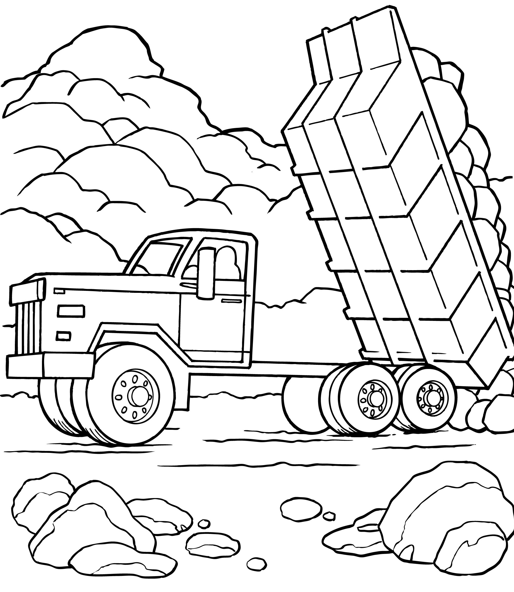 2107x2426 Easy Fire Truck Coloring Pages Printable Coloring - Simple Fire Truck Drawing