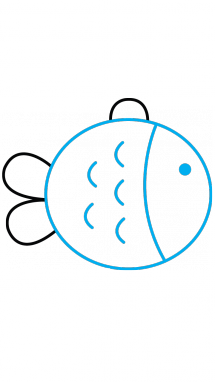 215x382 Easy Fish To Draw How A Step - Simple Fish Drawing