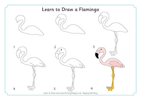 460x325 Learn To Draw Birds - Simple Flamingo Drawing