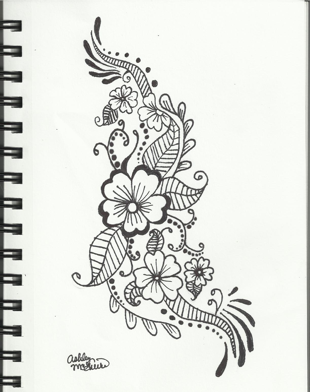 Simple Floral Designs For Drawing at PaintingValley.com | Explore ...