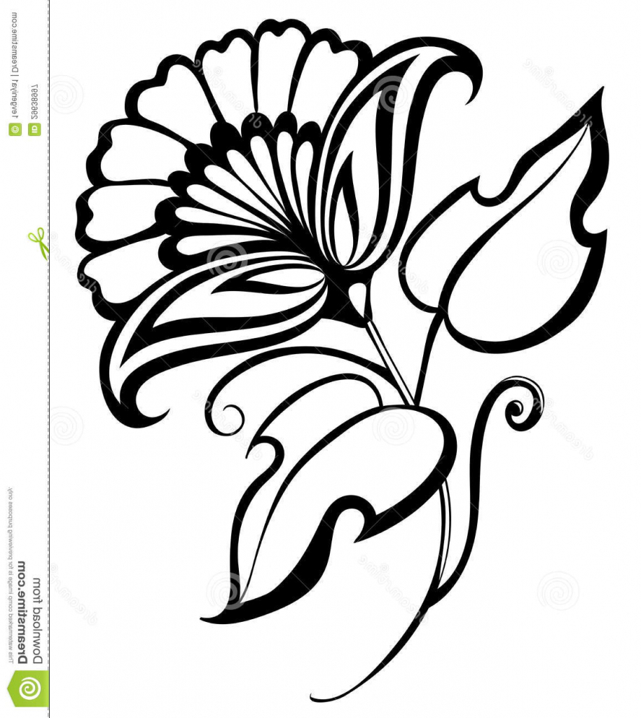 915x1024 Pencil Drawing Simple Design Flower Design Pencil Drawing Simple - Simple Floral Designs For Drawing