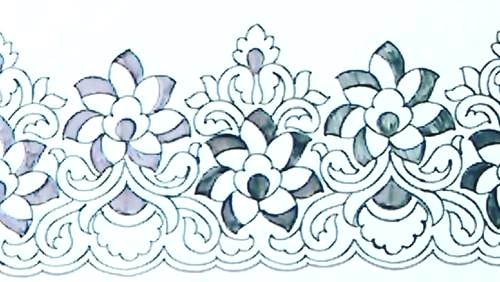 500x282 Simple Geometric Designs To Draw Border Embroidered Hand - Simple Floral Designs For Drawing