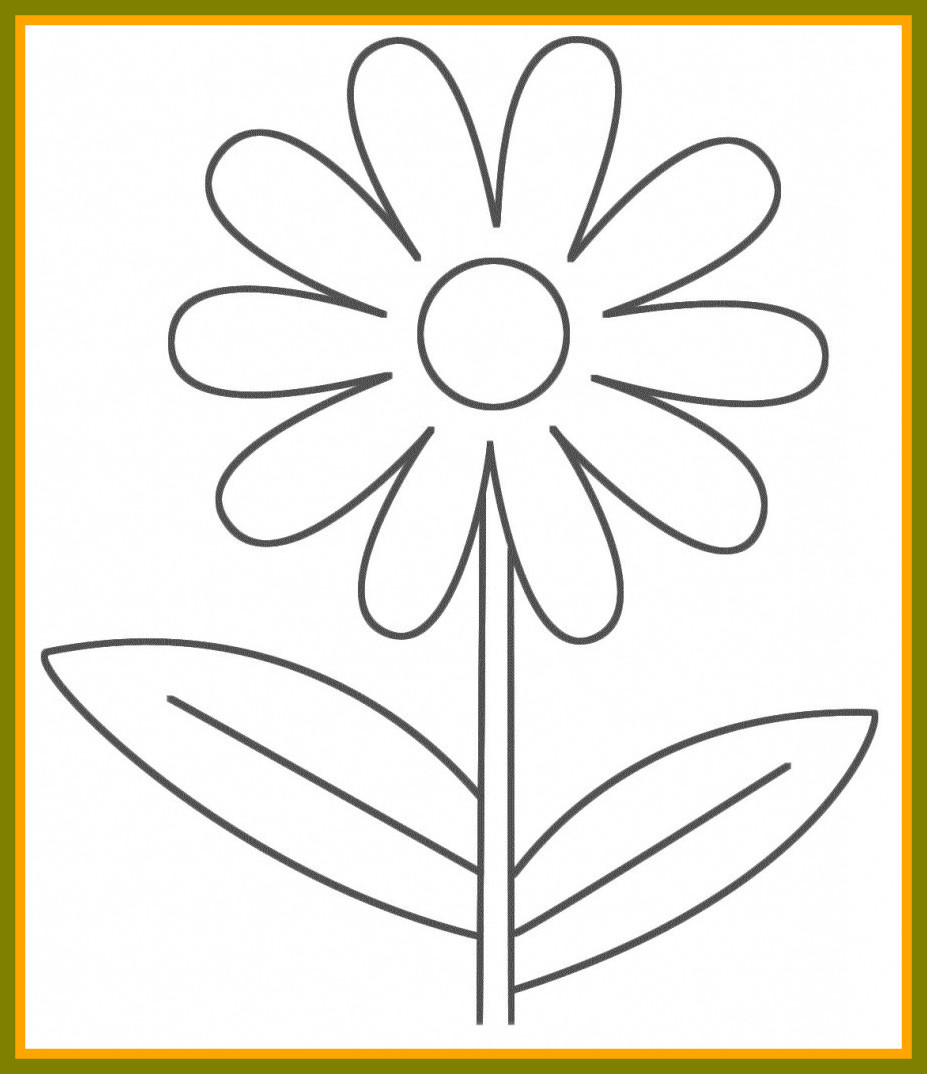 927x1074 Simple Flower Drawing Pencil Drawings Easy Flowers A Coloring - Simple Flower Drawing