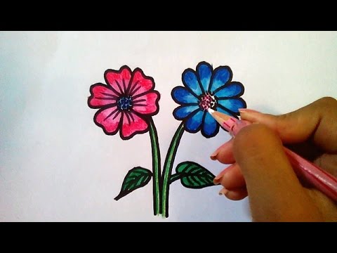 480x360 How To Draw Simple Flowers Drawing For Kids Using Staedtler - Simple Flower Drawing