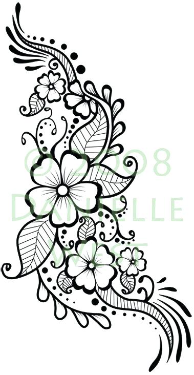 Simple Easy Flower Design Drawing / It is just stems with two simple ...