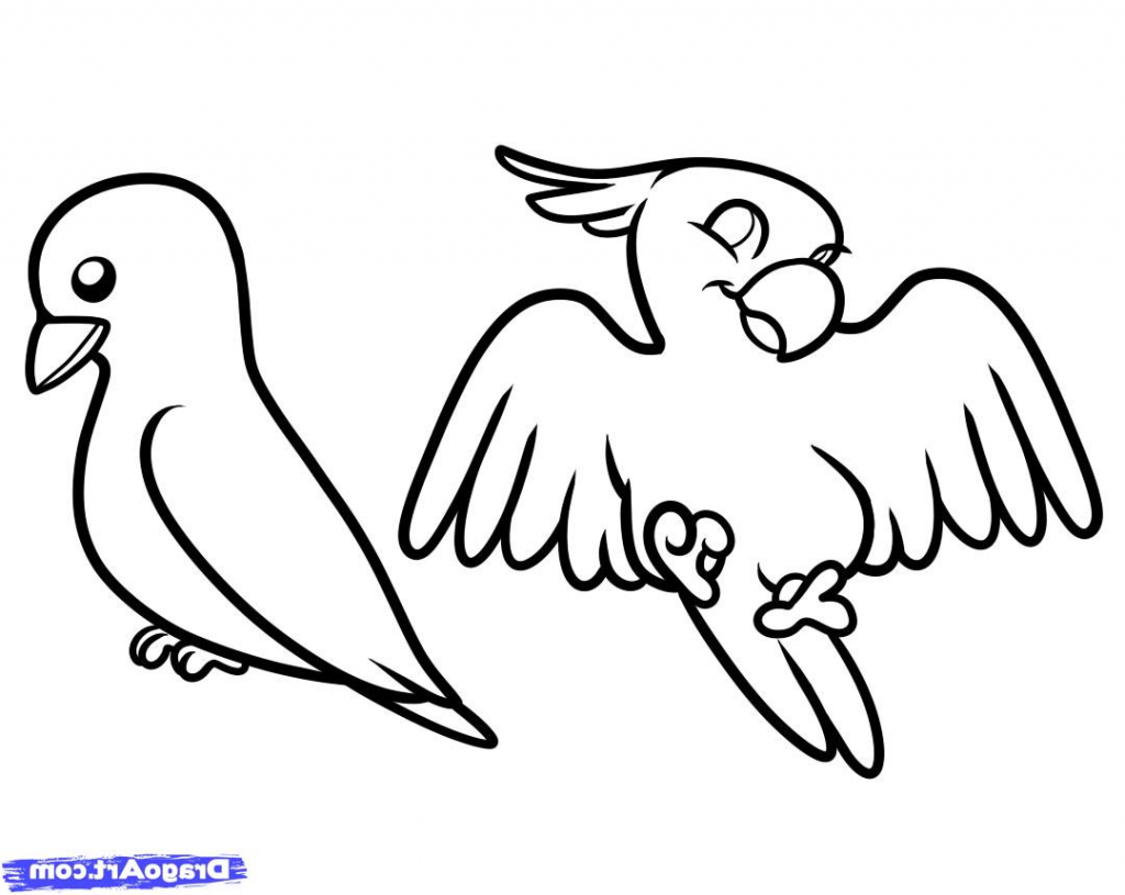 Simple Flying Bird Drawing For Kids