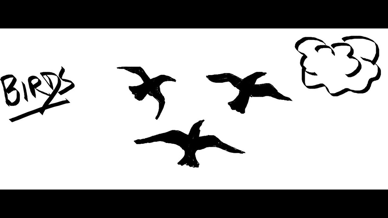 1280x720 Easy Kids Drawing Lessons How To Draw Flying Birds - Simple Flying...