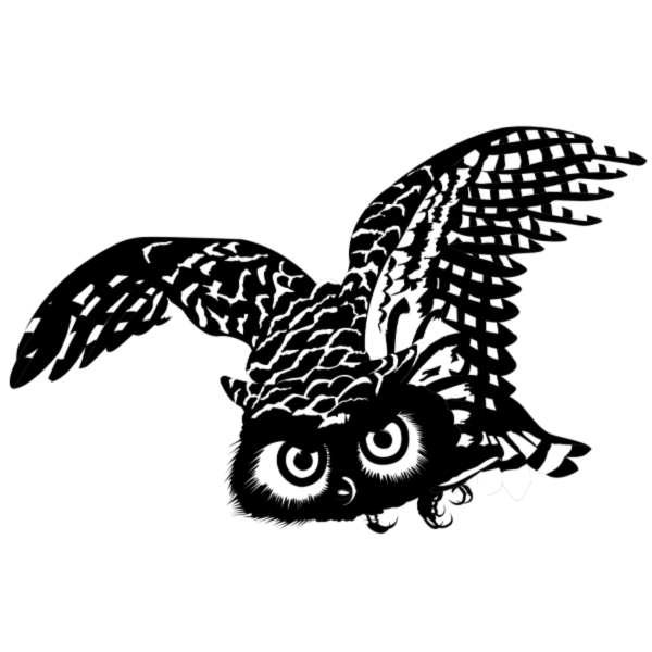 600x600 Simple Pre Burned Flying Owl For Screen Printing Ampamp - Simple Flying Owl Drawing