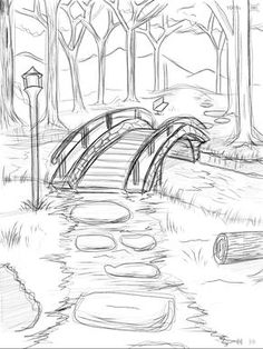 236x314 Best Bridge Drawing Images Architectural Prints, Architecture - Simple Forest Drawing