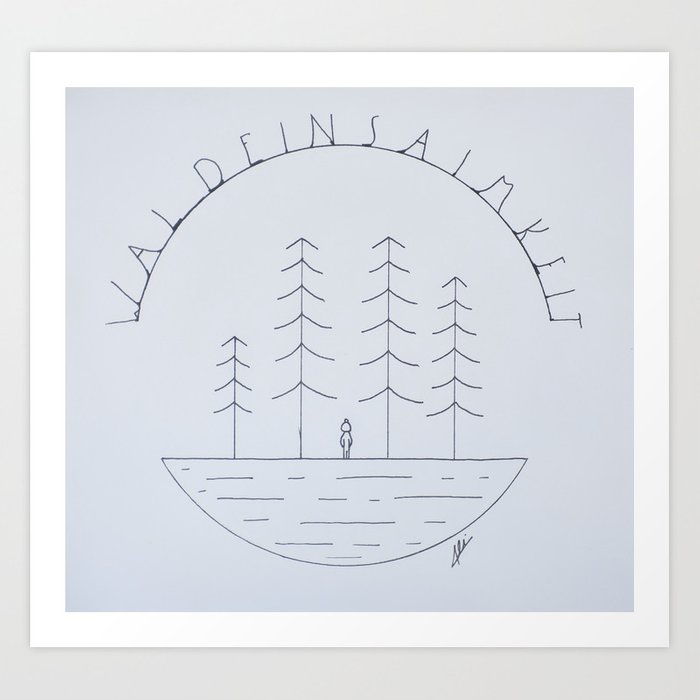 700x700 Simple Forest Drawing Art Print - Simple Forest Drawing