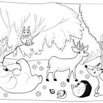150x150 coloring forest pictures with animals animal forest easy coloring - Simple Forest Drawing With Animals