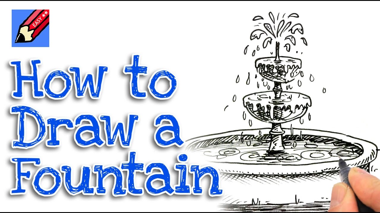 1280x720 how to draw a garden fountain in real easy - Simple Fountain Drawing