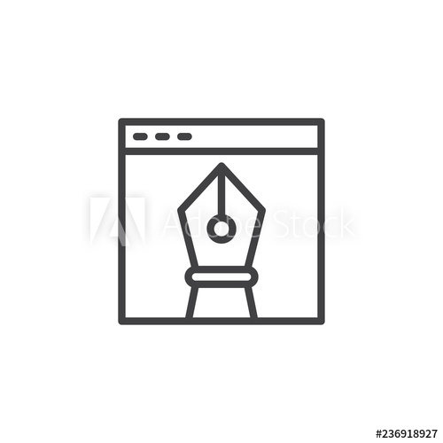 500x500 browser window and vector design drawing tool outline icon linear - Simple Fountain Drawing