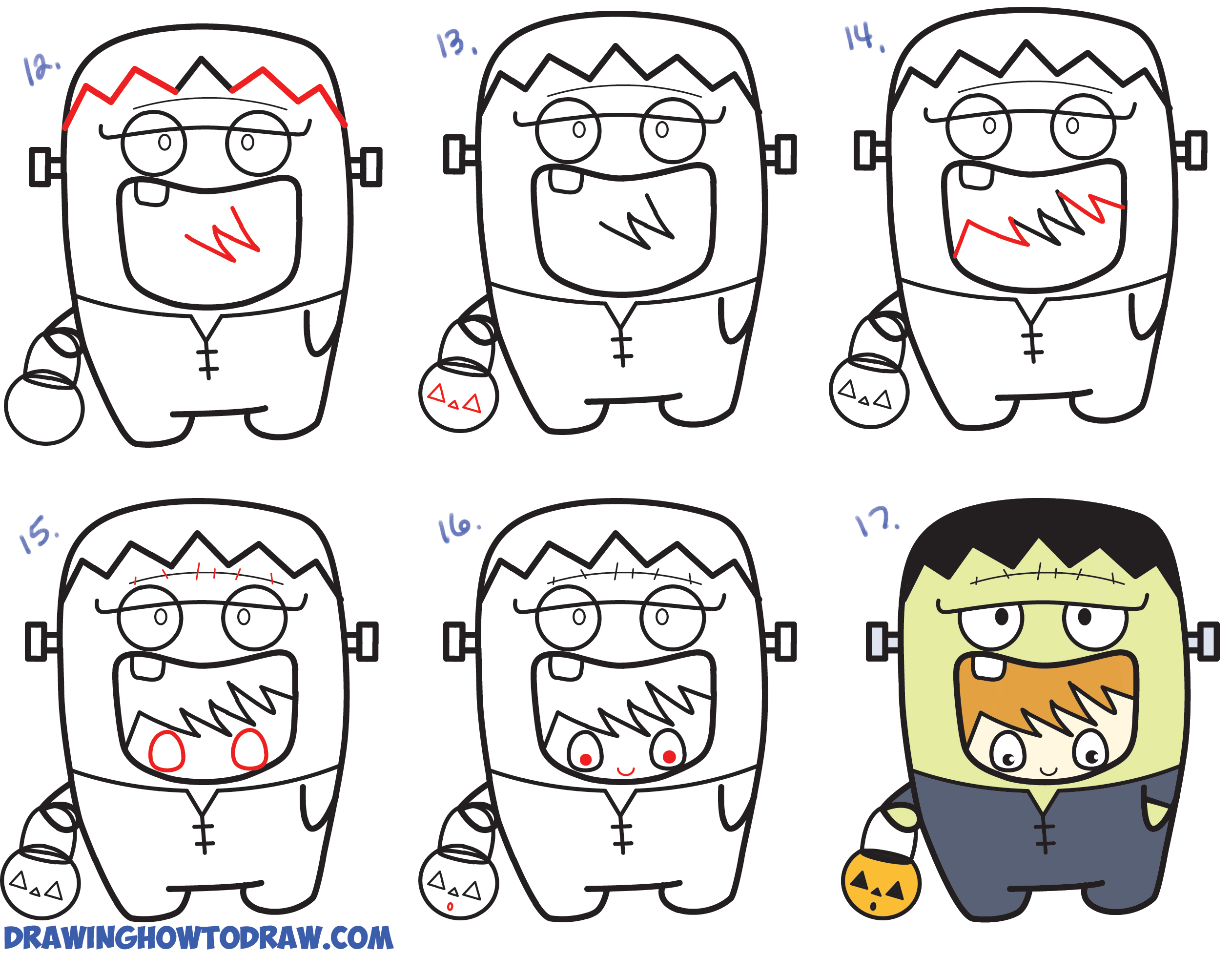 2524x1956 how to draw a kid in a halloween frankenstein costume - Simple Frankenstein Drawing