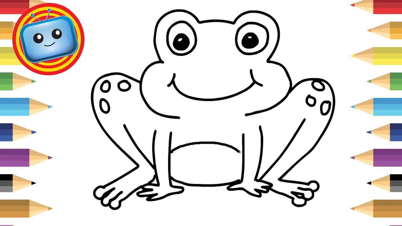 1280x720 How To Draw A Frog Colouring Book Simple Drawing Game - Simple Frog Drawing
