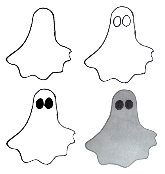 568x600 Simple Ghost Drawing Free Images - Simple Ghost Drawing