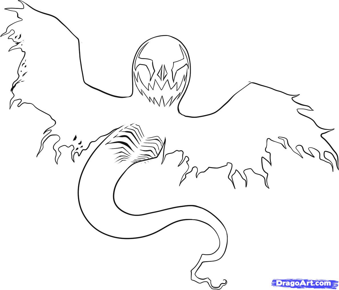 1188x1017 Step How To Draw An Easy Ghost - Simple Ghost Drawing