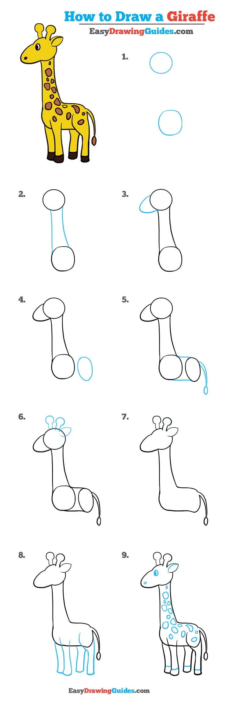 736x2292 How To Draw A Giraffe Really Easy Drawing Tutorial - Simple Giraffe Drawing