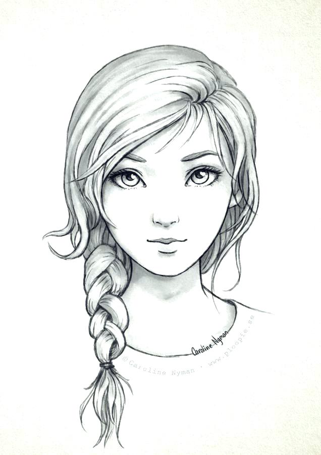 Simple Girl Drawing at Explore collection of