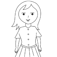 200x200 Drawing Girl - Simple Girl Drawing