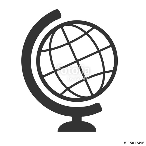 500x500 globe icon simple black logo of globe globe flat picture - Simple Globe Drawing