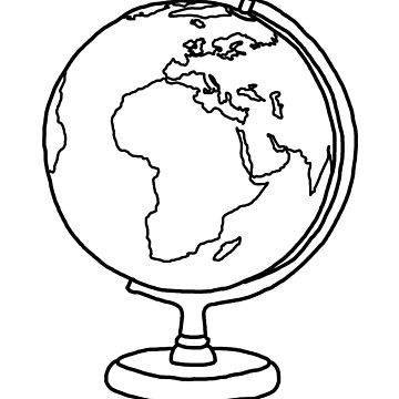 360x360 simple globe graphic sticker - Simple Globe Drawing