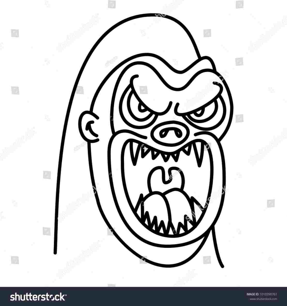 1185x1264 Collection Of Free Ape Simple On Ubisaferhubisafeorg Collection - Simple Gorilla Drawing