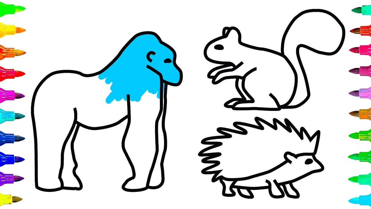 1280x720 Gorilla Video For Kids - Simple Gorilla Drawing